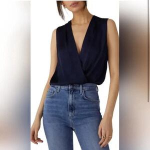 Guess Navy Blue Silk  Bodysuit